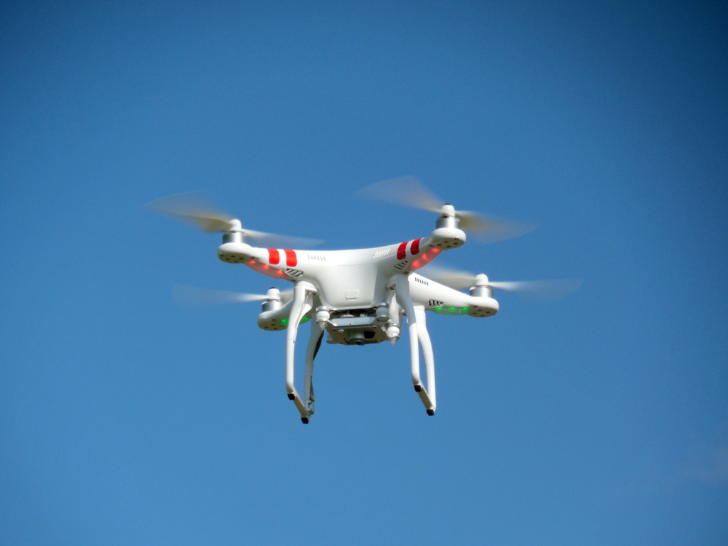 A drone flying in the sky